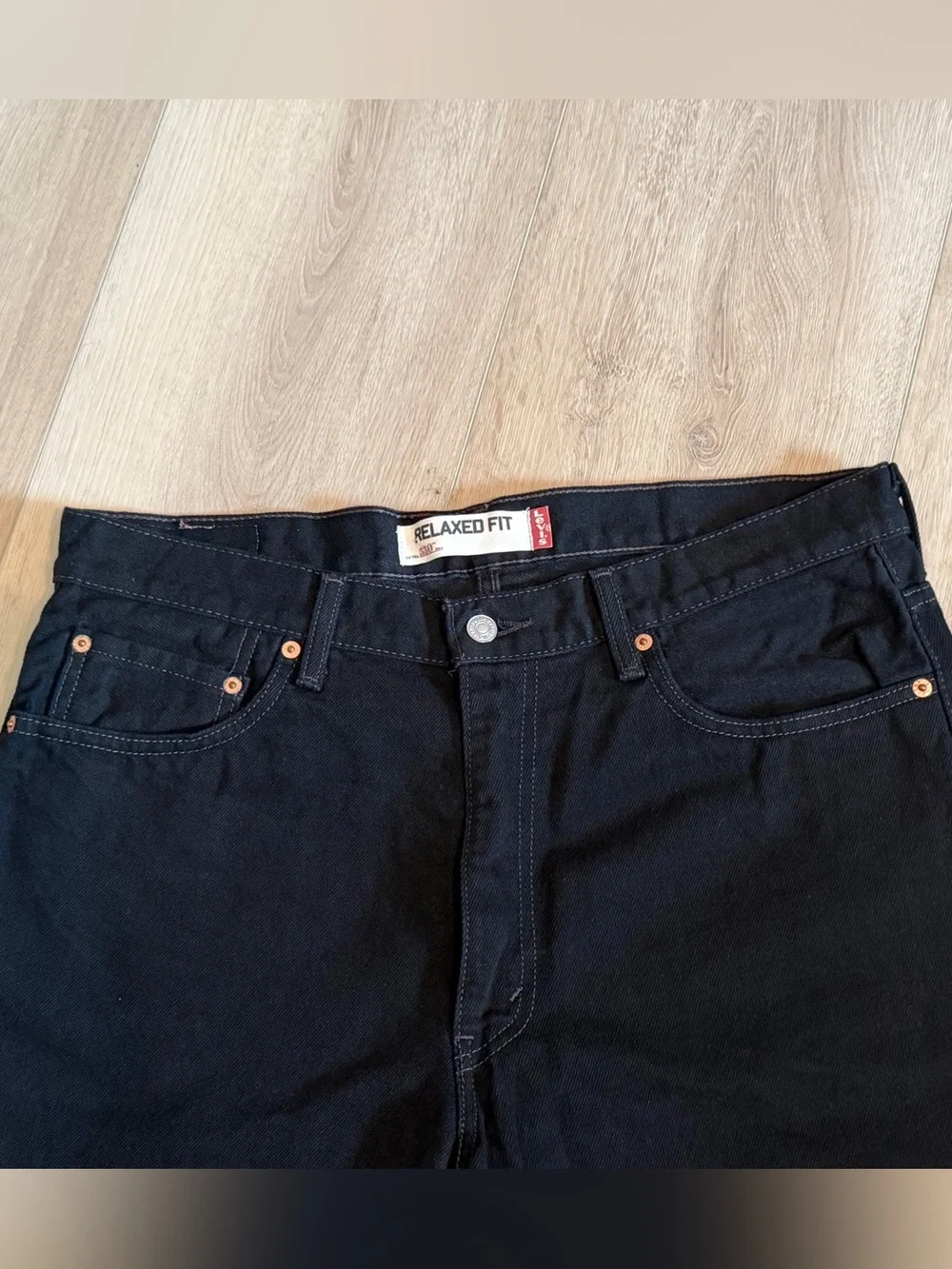 Levi's Men's Straight Leg Relaxed Black Jeans 36”x32”
